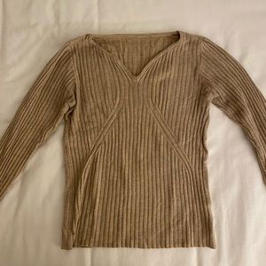 Tan ribbed sweater